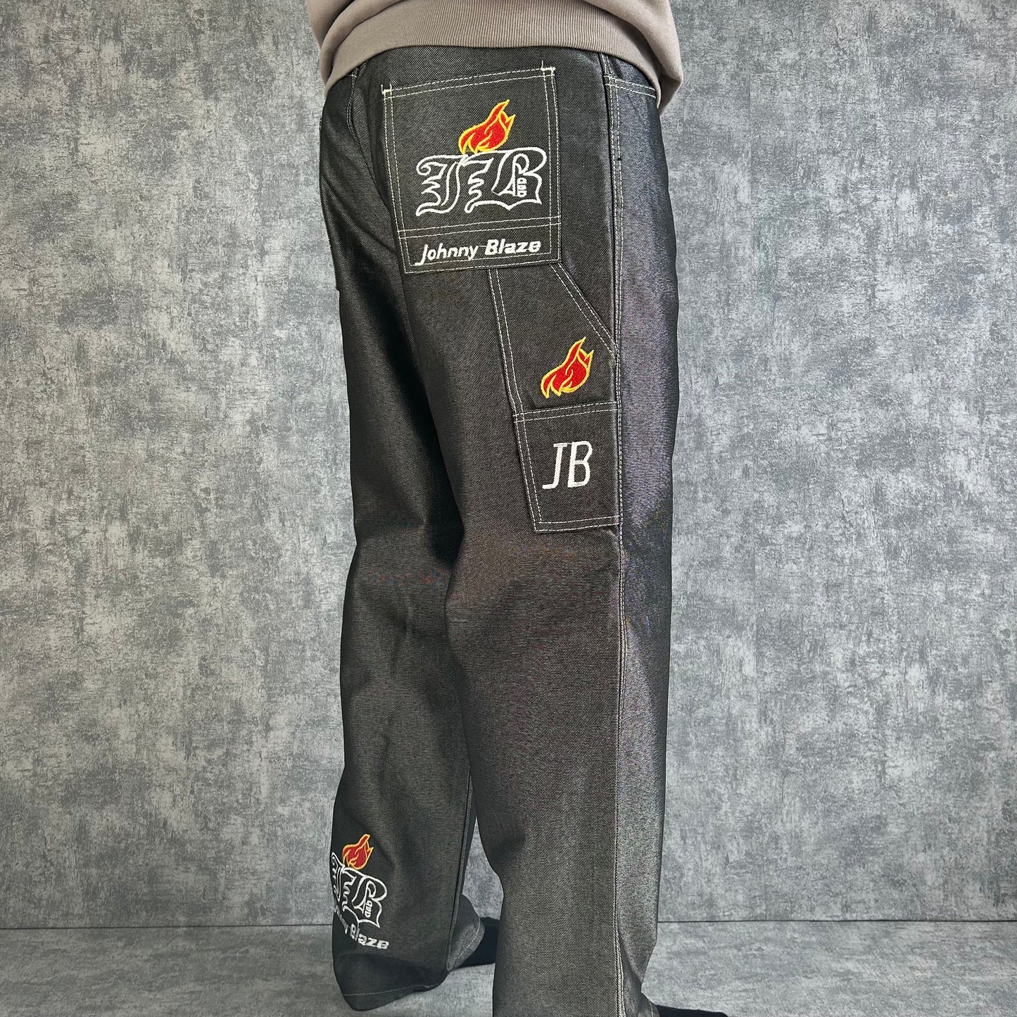 Johnny Blaze Silber metallic Jeans 90s L