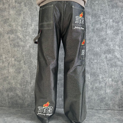 Johnny Blaze Silber metallic Jeans 90s L